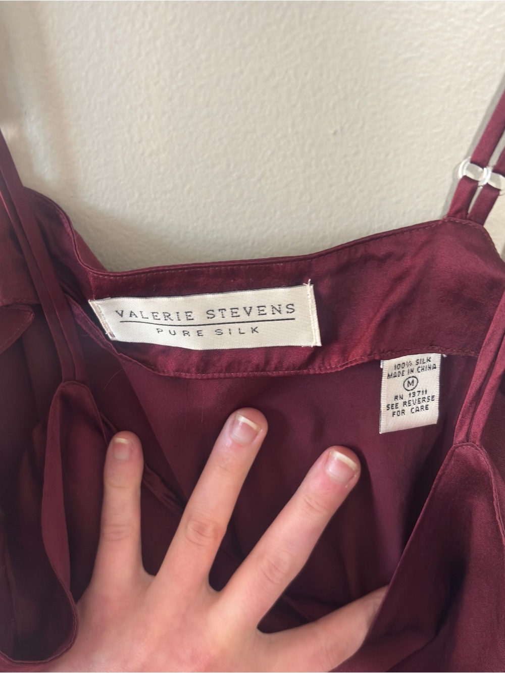 Valerie Stevens Pure Silk Maroon Slip Mini Dress Size Women’s Medium - Picture 7 of 7